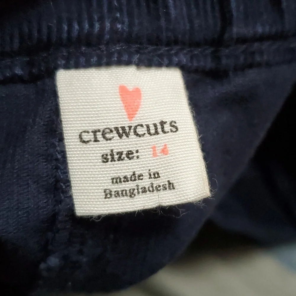 Crewcuts blue corduroy heart pocket mini skirt